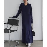 ネイビー | ポロニットワンピース ポロニット ワンピース | KOBE LETTUCE