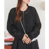 ブラック | ボリュームスリーブシアーフェザーブルゾン［K1322］ | KOBE LETTUCE