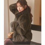 ファーブラウン | リボンブローチつきエコファーショートコート リボンブローチつき エコファー | KOBE LETTUCE