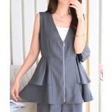 チャコール | ペプラムフリルジレベスト［K1391］ペプラム ベスト ジレ | KOBE LETTUCE