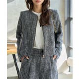 ブラック | パールトリムツイードジャケット［K1424］ ツイードジャケット パールトリム | KOBE LETTUCE