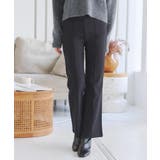 ブラック | 低身長から高身長まで のびのびストレッチフレアパンツ［M3746］ | KOBE LETTUCE