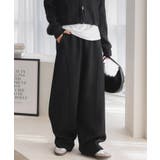 ブラック | ダイバー素材ワイドカーブパンツ［M4050］ | KOBE LETTUCE