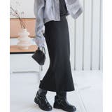 ブラック | 低身長さん高身長さんも選べる3丈ストレッチリブニットスカート［M4088］ | KOBE LETTUCE