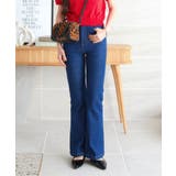 ネイビー | ソフトフレアデニムパンツ［M4128］ | KOBE LETTUCE