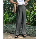グレー | [ 春名亜美さんコラボ ]選べる丈リネンライクタックパンツ［M4154］ | KOBE LETTUCE
