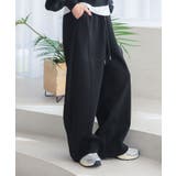 ブラック | 裏ファーボンディングダイバーバレルレッグカーブパンツ［M4155］ | KOBE LETTUCE