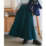 グリーン | ウエストラインゴムチェックスカート［M4164］ | KOBE LETTUCE