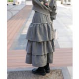 チャコールグレー | 裏起毛スウェットティアードスカート 裏起毛 スウェット | KOBE LETTUCE