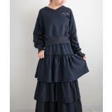 ネイビー | 裏起毛スウェットティアードスカート 裏起毛 スウェット | KOBE LETTUCE