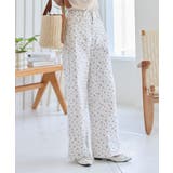 エクリュ×ピンク | フラワープリントツイルパンツ［M4236］ | KOBE LETTUCE