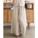 ベージュ | リネンタッチワイドパンツ［M4247］ | KOBE LETTUCE