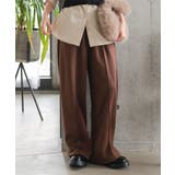 ブラウン | 選べる2丈 裏ボア裾ボタン2wayワイドパンツ 選べる2丈 | KOBE LETTUCE
