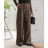 ブラウン | 花柄刺繍タックワイドパンツ 花柄刺繍 タック | KOBE LETTUCE