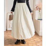 オフホワイト | シワ加工中綿バルーンロングスカート シワ加工 中綿 | KOBE LETTUCE