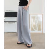 グレー | 選べるサイズ さらとろ麻調ワイドパンツ［M4424］ ワイドパンツ | KOBE LETTUCE