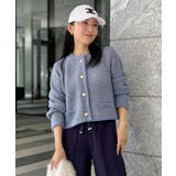 ブルー | ［ Yuumiさんコラボ ］ ノーカラーラメニットジャケット［N1085］ | KOBE LETTUCE