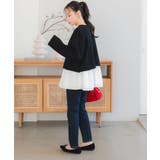 ブラック×オフ | ショートニット×ペプラムブラウスセット | KOBE LETTUCE