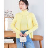 イエロー | パールボタンリブニットカーディガン［N1102］ | KOBE LETTUCE