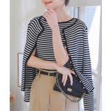 ブラック×オフ | パールボタンリブニットカーディガン［N1102］ | KOBE LETTUCE