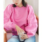 ピンク | 薔薇柄ボリュームスリーブニットトップス［N1117］ | KOBE LETTUCE