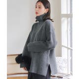 チャコール | タートルネックオーバーニット［N1136］ | KOBE LETTUCE