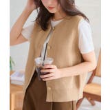 ベージュ | ゴールドボタンニットベスト［N1144］ | KOBE LETTUCE