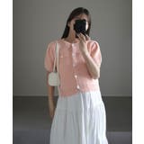 ピンク | ブークレ半袖カーディガン 半袖ニット ニットカーデ | KOBE LETTUCE