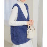 ネイビー | シャギーロングニットベスト［N1169］ | KOBE LETTUCE