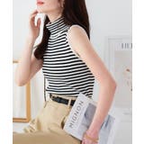 オフ×ブラック | タートルネックノースリーブリブニット［N1178］ | KOBE LETTUCE