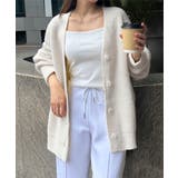 オフホワイト | 岡部あゆみさんコラボ ローゲージニットカーディガンN1203 ローゲージニット | KOBE LETTUCE