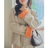 ベージュ | 袖バイカラーニットジャケット［N1207］ | KOBE LETTUCE