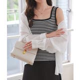 ブラック×オフ | 肩紐隠しテープ付きスクエアリブニット［N1214］ | KOBE LETTUCE