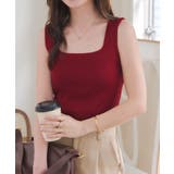 レッド | 肩紐隠しテープ付きスクエアリブニット［N1214］ | KOBE LETTUCE