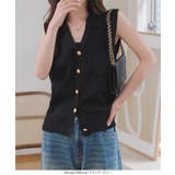 ゴールドボタンVネックニットベストトップス［N1224］ | KOBE LETTUCE | 詳細画像3 