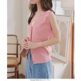 ゴールドボタンVネックニットベストトップス［N1224］ | KOBE LETTUCE | 詳細画像4 