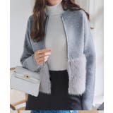 グレー | ファー切り替えニットコート ファー切り替え ニットコート | KOBE LETTUCE