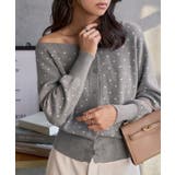 グレー | ワンショルダードットニットカーディガン ワンショルダー ドット | KOBE LETTUCE