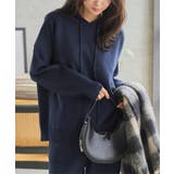 ネイビー | ニットフーディジョガーパンツセットアップ［N1255］ ニット セットアップ | KOBE LETTUCE