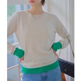 ベージュミックス | M L 丸首バイカラーニットトップス［N1258］ | KOBE LETTUCE