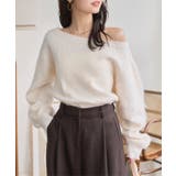 オフホワイト | オフショルダーシャギーニットトップス オフショルダー シャギー | KOBE LETTUCE