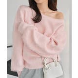 ピンク | オフショルダーシャギーニットトップス オフショルダー シャギー | KOBE LETTUCE