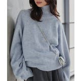 ブルー | ハイネック起毛糸ニットトップス ハイネック ニット | KOBE LETTUCE