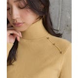 イエロー | ゴールドボタンリブニットトップス［N1271］ ゴールドボタン リブニット | KOBE LETTUCE