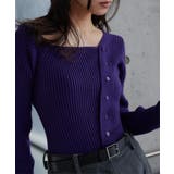 プラム | アシメネックボタンデザインリブニットトップス リブニット トップス | KOBE LETTUCE