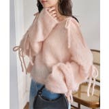 アイボリー | キャットヤーン袖リボンラメシアーニット 袖リボン ニット | KOBE LETTUCE