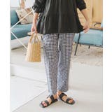 ギンガムブラック | UVカット ラッシュガード ウエストタックストレートパンツ［S195] | KOBE LETTUCE