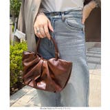 ギャザーデザインフェイクレザーバッグ ハンドバッグ 鞄 | KOBE LETTUCE | 詳細画像3 