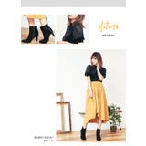 上品な透け感でレディstyleに!ベロア×ドビードットシフォン五分袖パフスリーブ… | KOBE LETTUCE | 詳細画像5