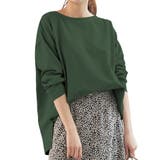 ダークグリーン | 選べるデザイン コットン100%ゆったりボーダーチュニックカットソー | KOBE LETTUCE